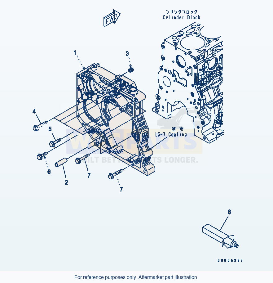 Komatsu WA200PZ-6 Rear Gear Housing Serial 70136 - 70342 parts diagram