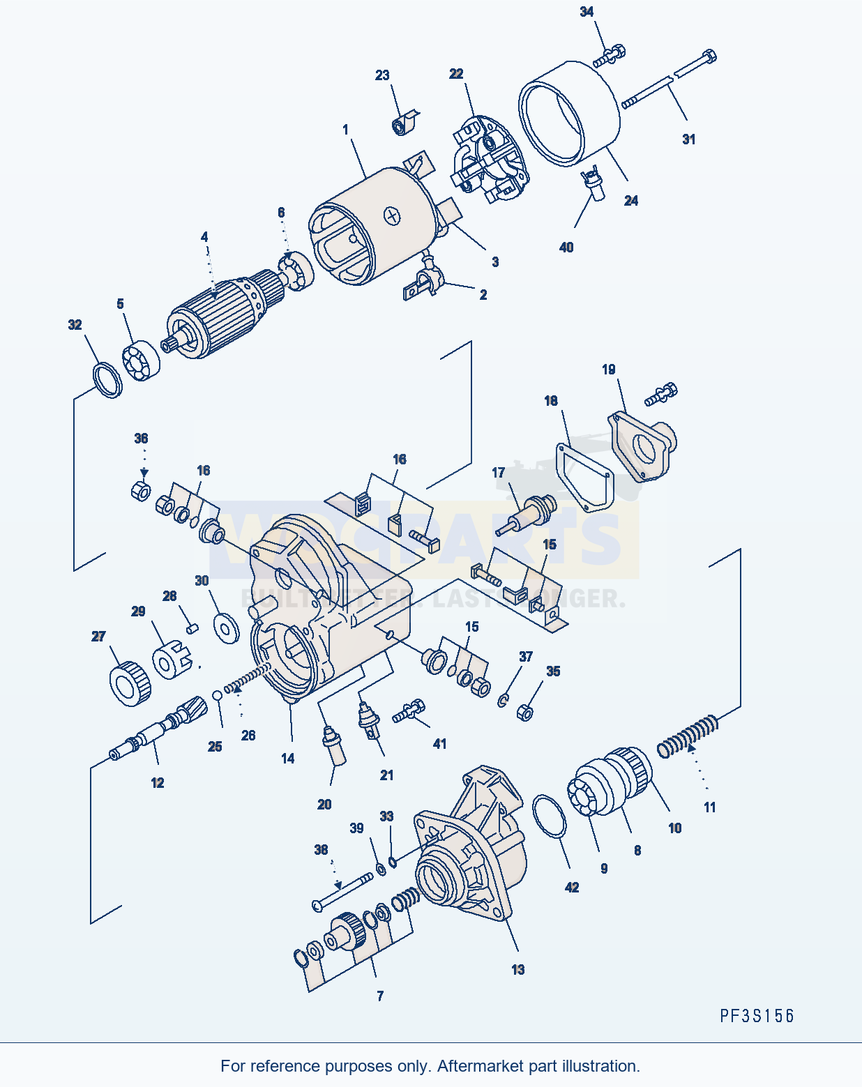 Komatsu WA200PZ-6 Starter Motor (4.5Kw) (Ast00-001001) parts diagram
