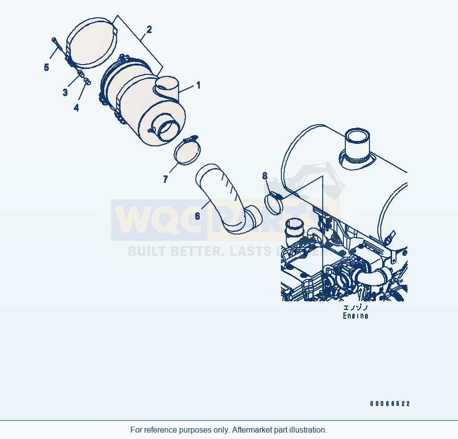 Komatsu WA200PZ-6 Engine Harness (Air Cleaner) parts diagram
