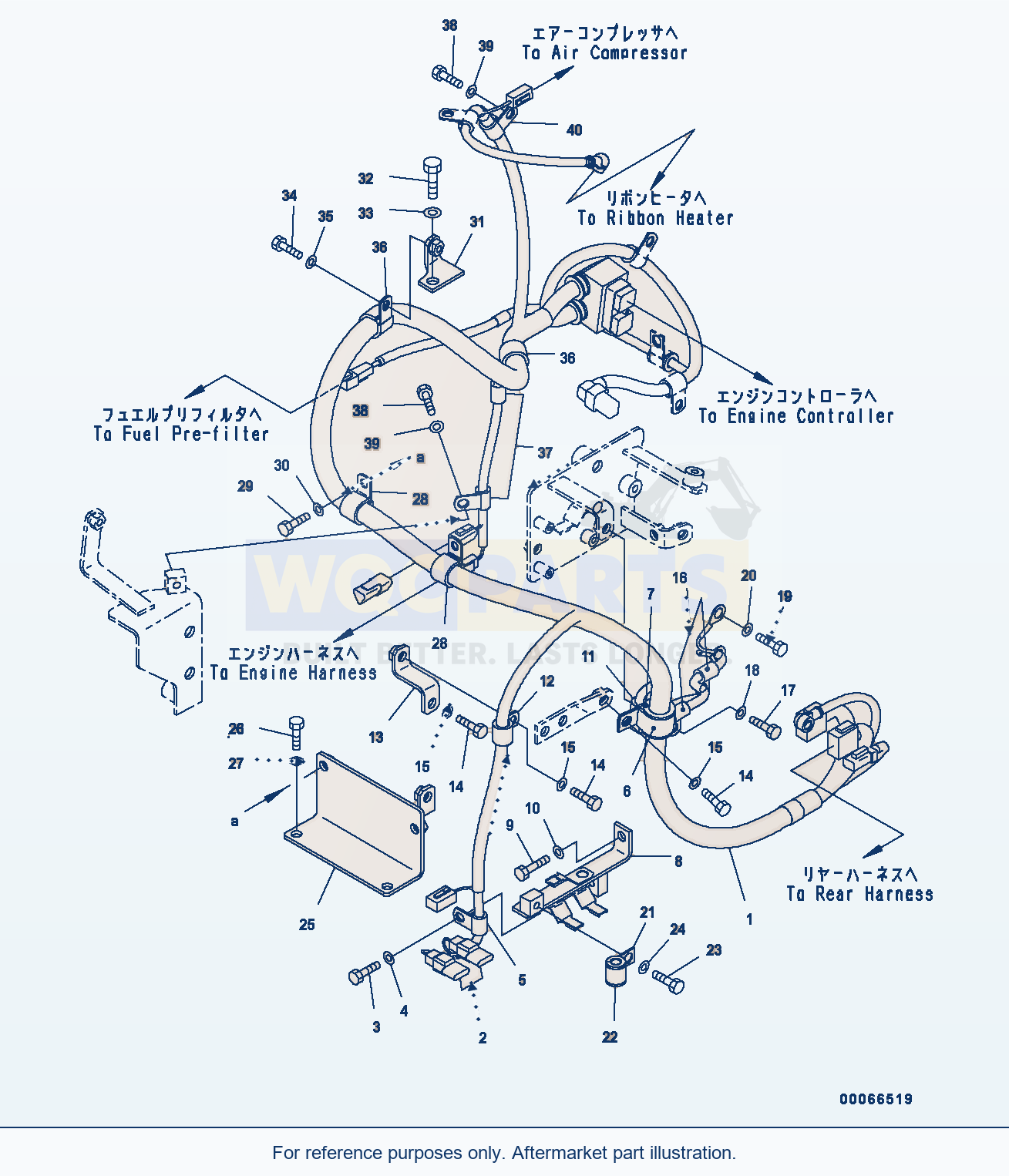 Komatsu WA200PZ-6 Engine Harness (Harness) parts diagram