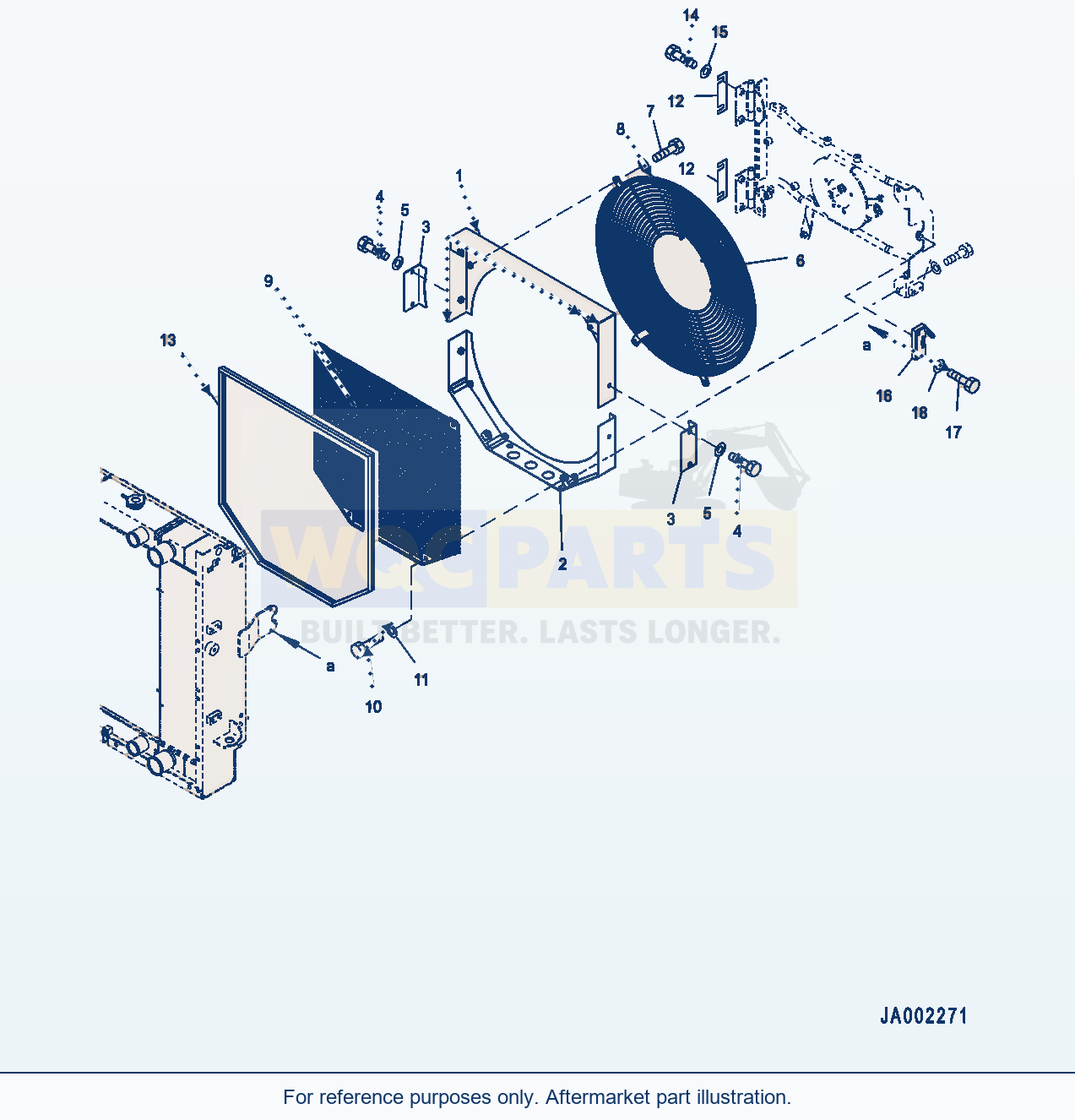 Komatsu WA200PZ-6 Radiator (Fan Guard) Serial H00051 - UP parts diagram