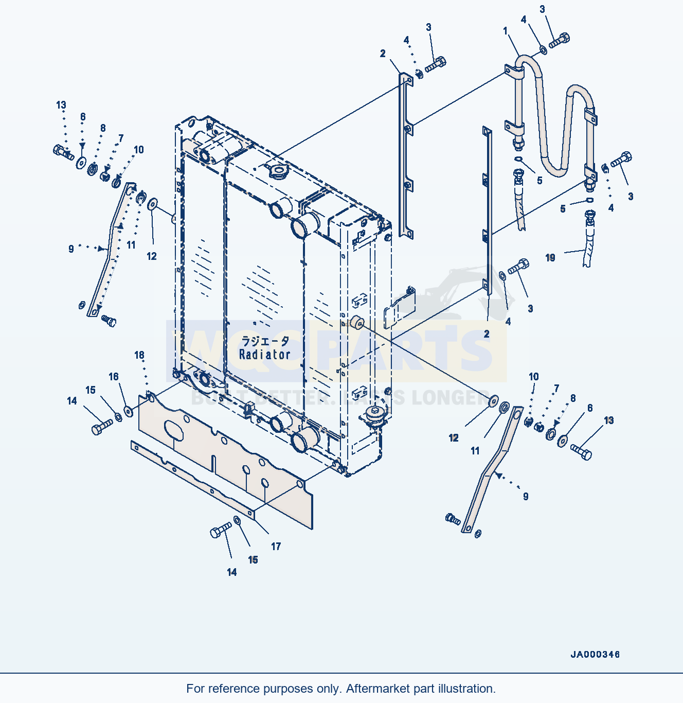 Komatsu WA200PZ-6 Radiator (Related Parts) Serial 70136 - 70342 parts diagram