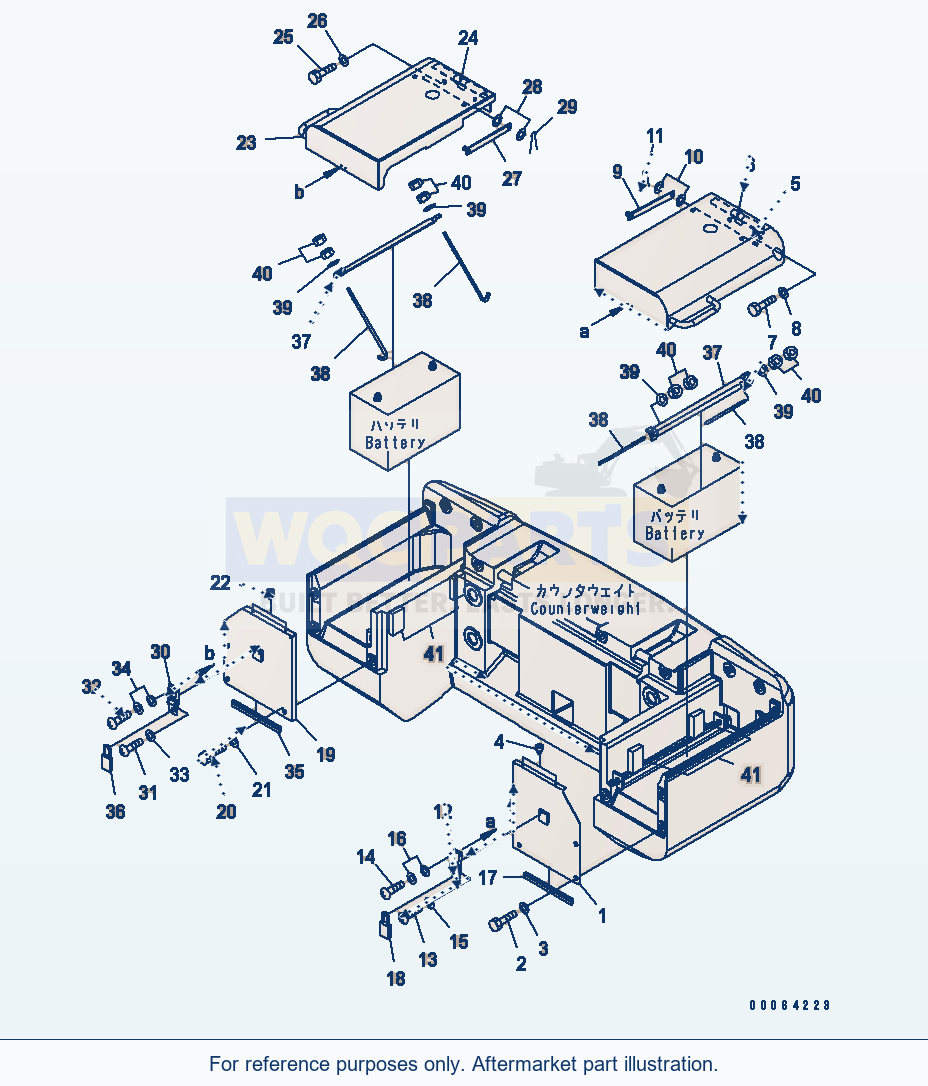 Komatsu WA200PZ-6 Battery Box parts diagram
