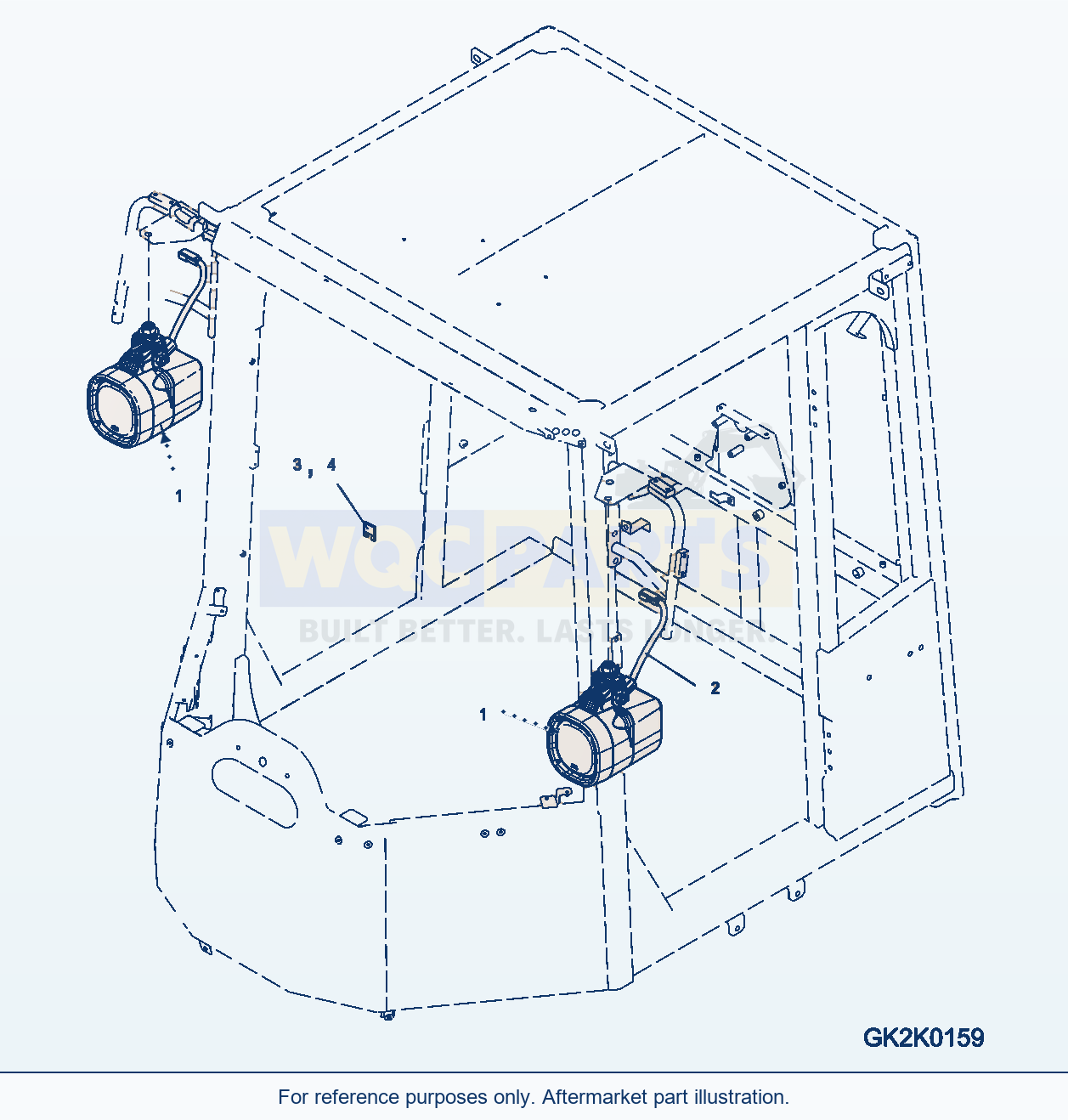 Komatsu WA200PZ-6 Front Working Lamp (Xenon) Serial H00051 - UP parts diagram