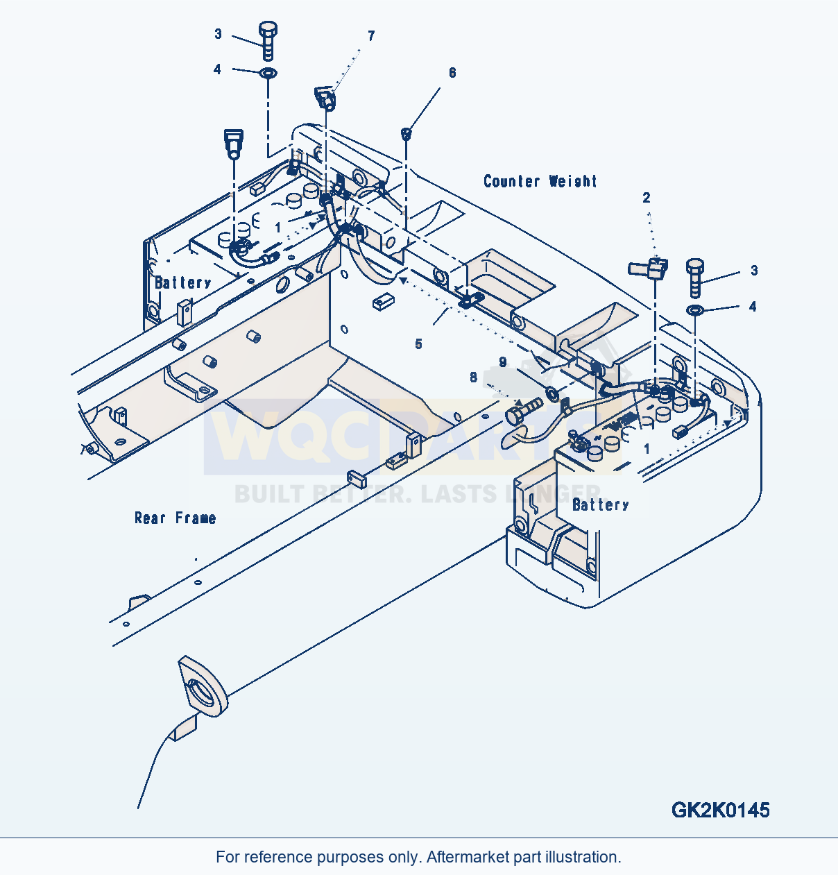 Komatsu WA200PZ-6 Rear Electric Harness (Battery Cable) parts diagram