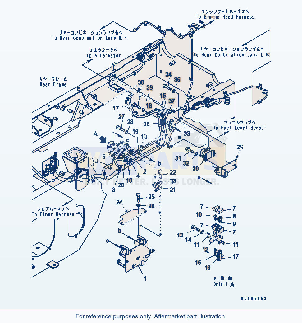 Komatsu WA200PZ-6 Rear Harness parts diagram