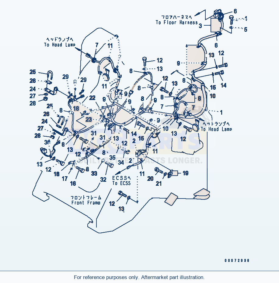 Komatsu WA200PZ-6 Front Harness (EU Spec.)(#70001-) parts diagram