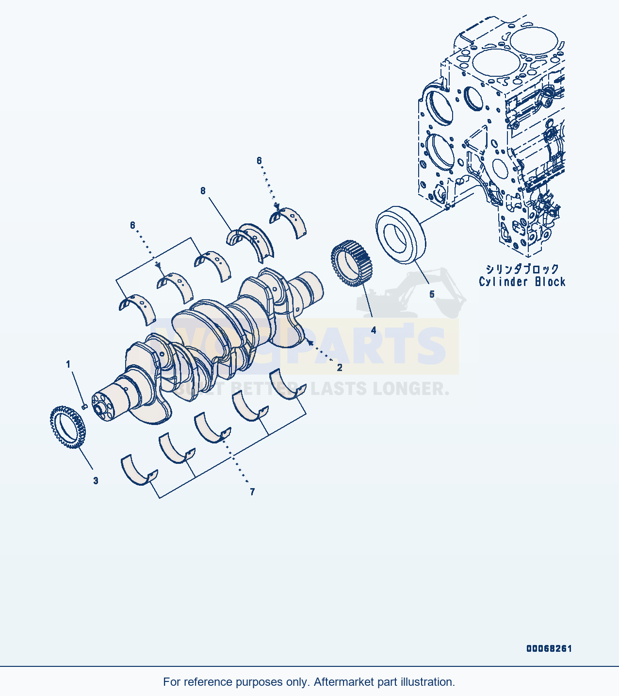 Komatsu WA200PZ-6 Crankshaft (#26508146-) Serial 70883-UP parts diagram