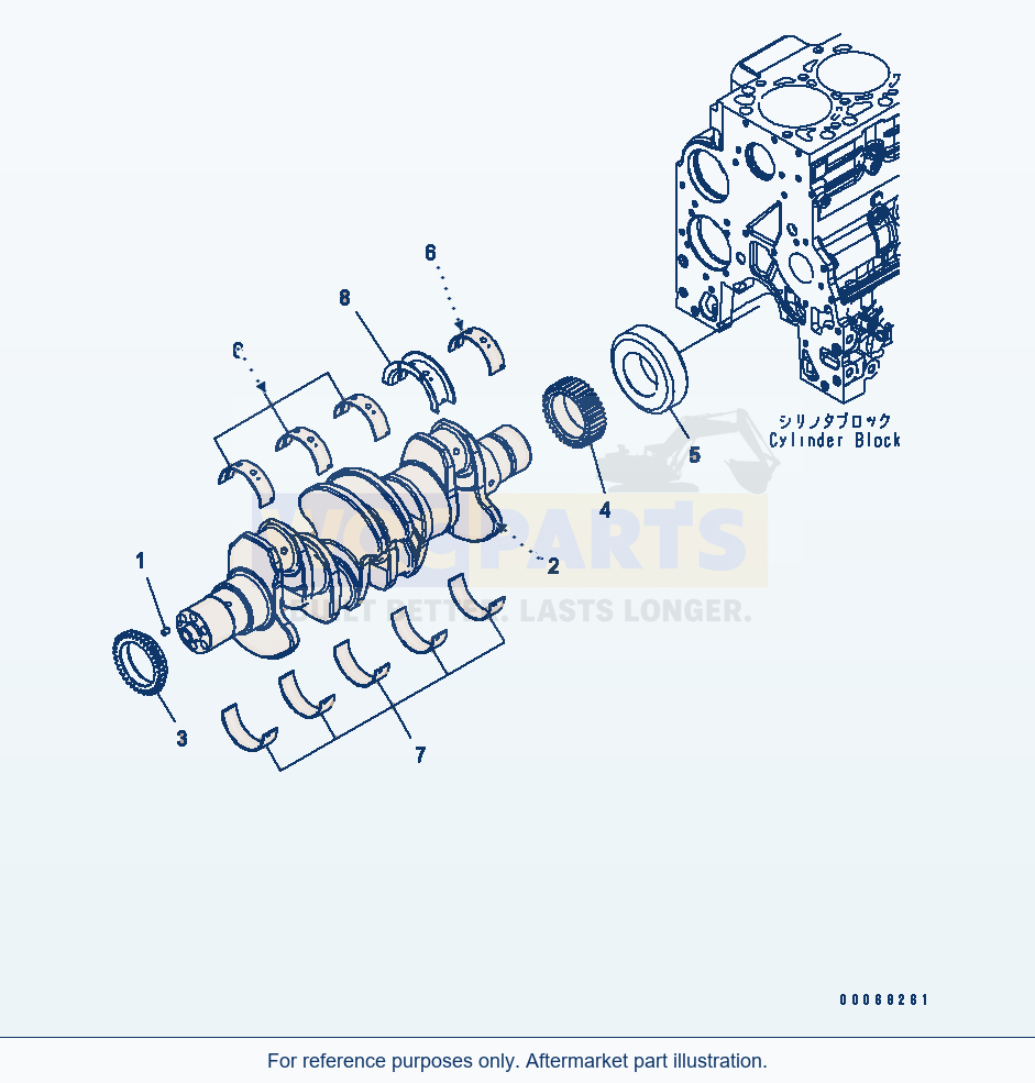 Komatsu WA200PZ-6 Crankshaft Serial 70001-70882 (FOR EU) parts diagram