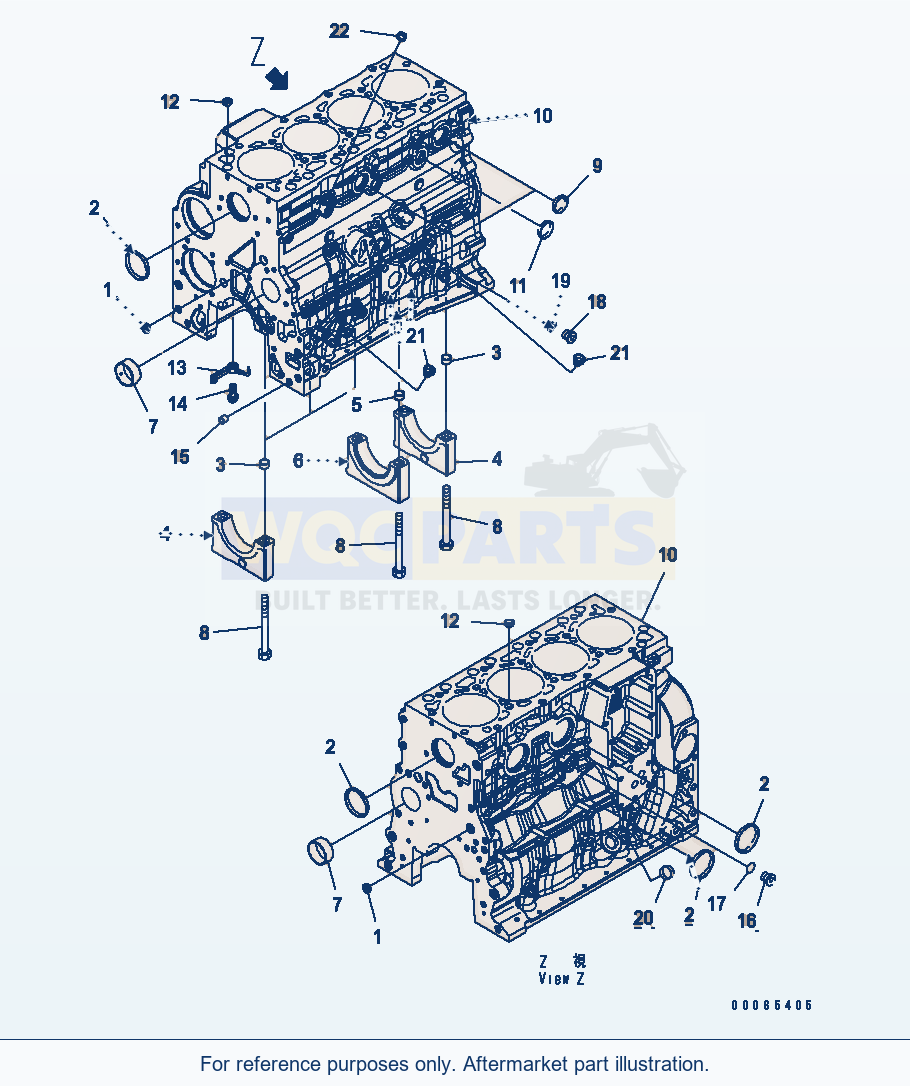 Komatsu WA200PZ-6 Cylinder Block(#26508146-) Serial 70001-70882 parts diagram