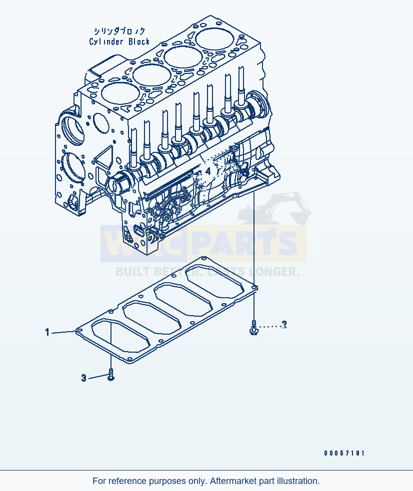 Komatsu WA200PZ-6 Cylinder Block Plate Serial 70001-70882 parts diagram