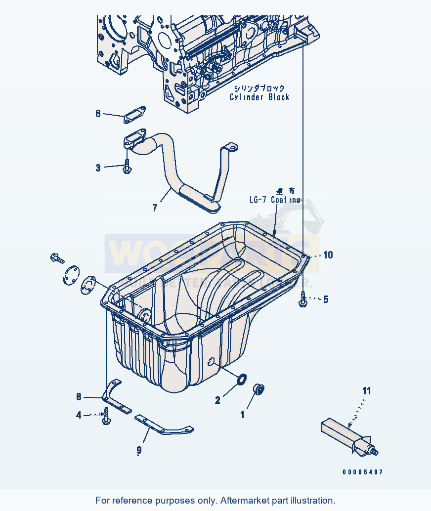 Komatsu WA200PZ-6 Oil Pan(#26508146-) Serial 70001-70882 parts diagram