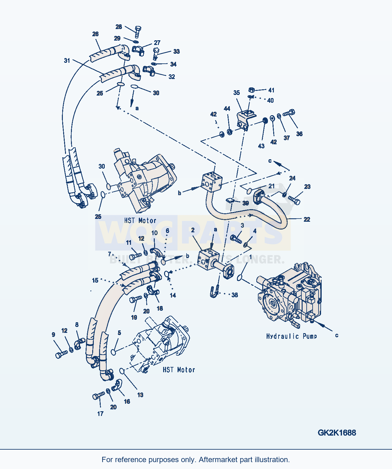 Komatsu WA200PZ-6 Hydraulic Piping (Main Piping) parts diagram