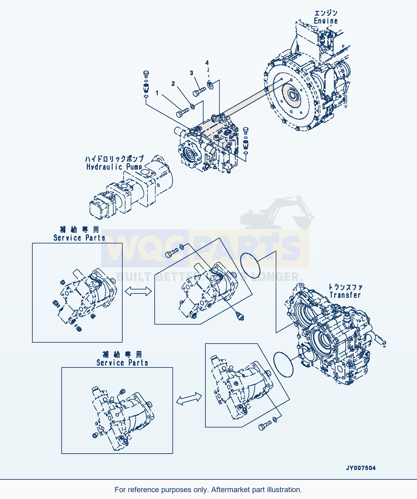 Komatsu WA200PZ-6 Hydrostatic Transmission (Pump Mounting) parts diagram