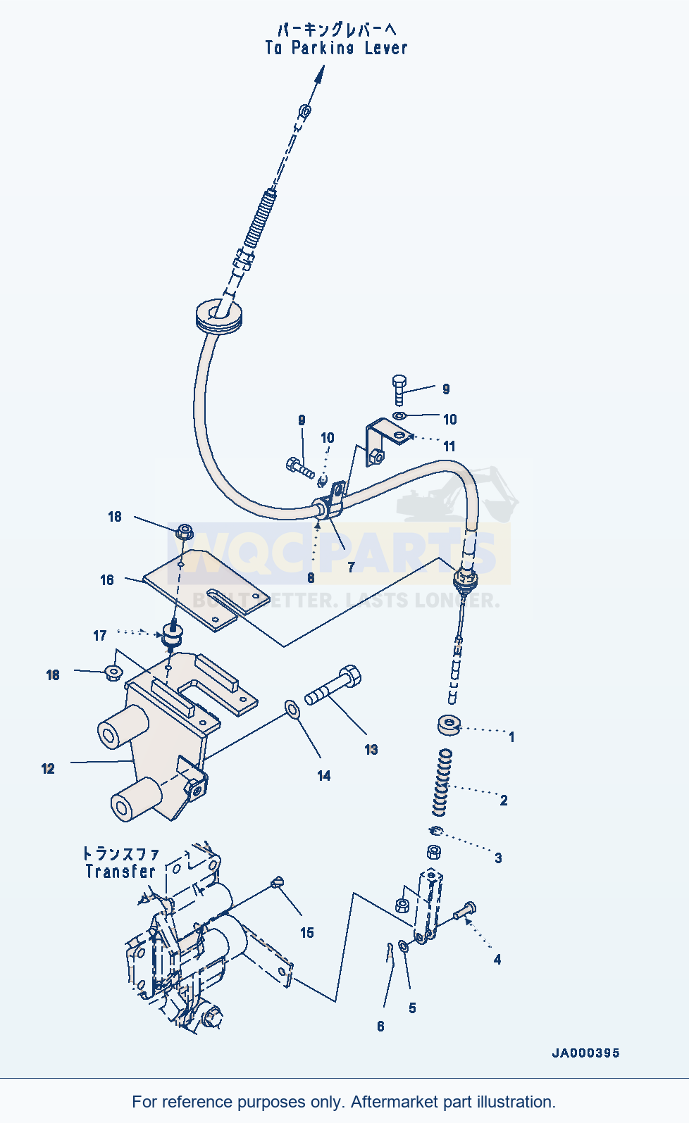 Komatsu WA200PZ-6 Parking Brake Control Linkage parts diagram