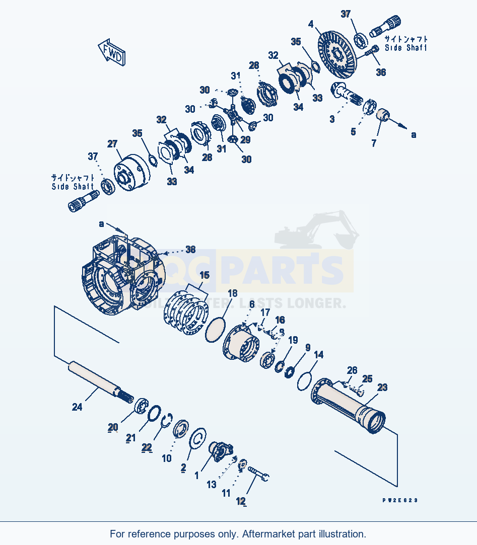 Komatsu WA200PZ-6 Front Axle (Differential) (Lsd) parts diagram