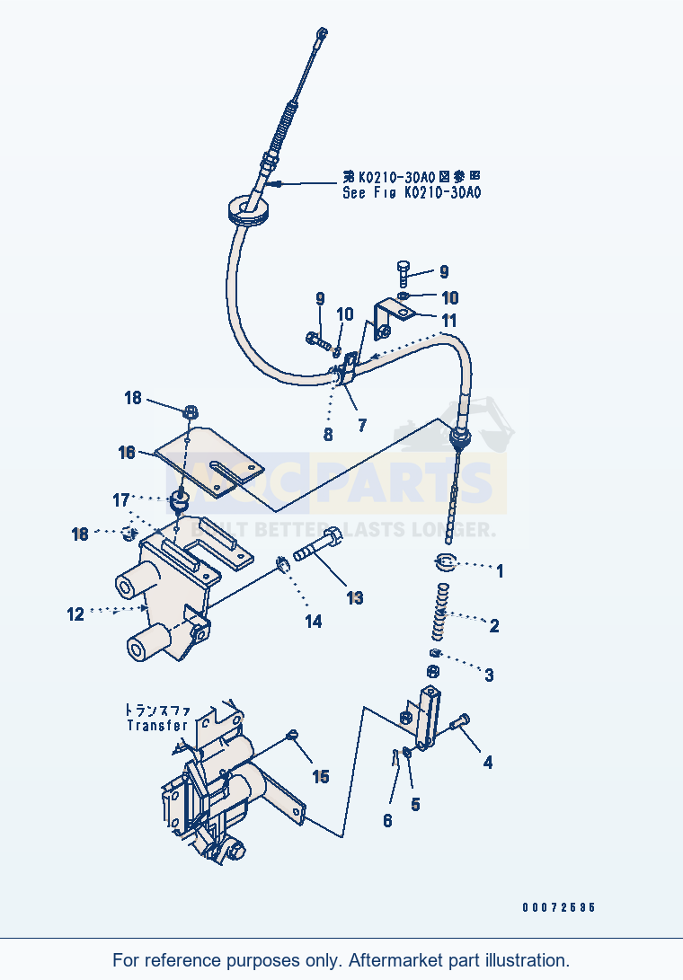 Komatsu WA200PZ-6 Parking Brake Control parts diagram