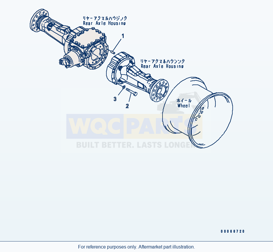 Komatsu WA200PZ-6 Rear Axle (Mounting Parts) parts diagram