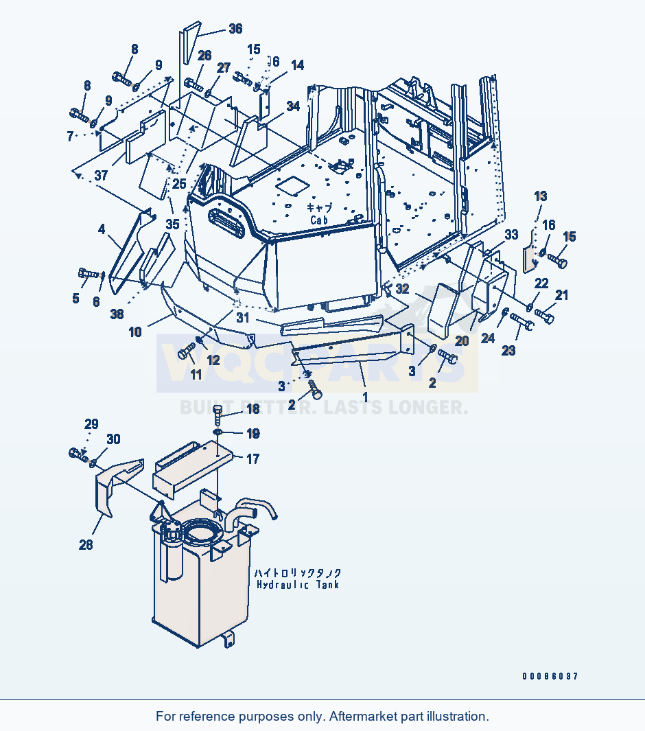 Komatsu WA200PZ-6 Floor Cover (EU Spec.)(#70001-) parts diagram