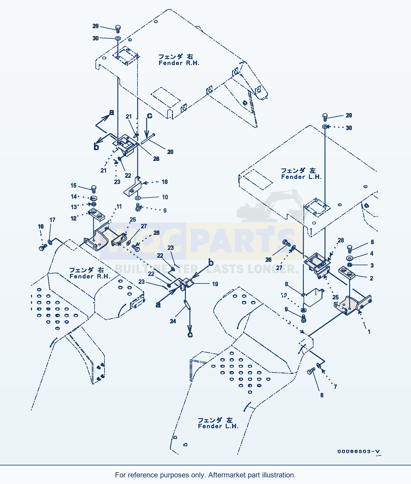Komatsu WA200PZ-6 Rear Fender, Related Parts (#71023-) parts diagram