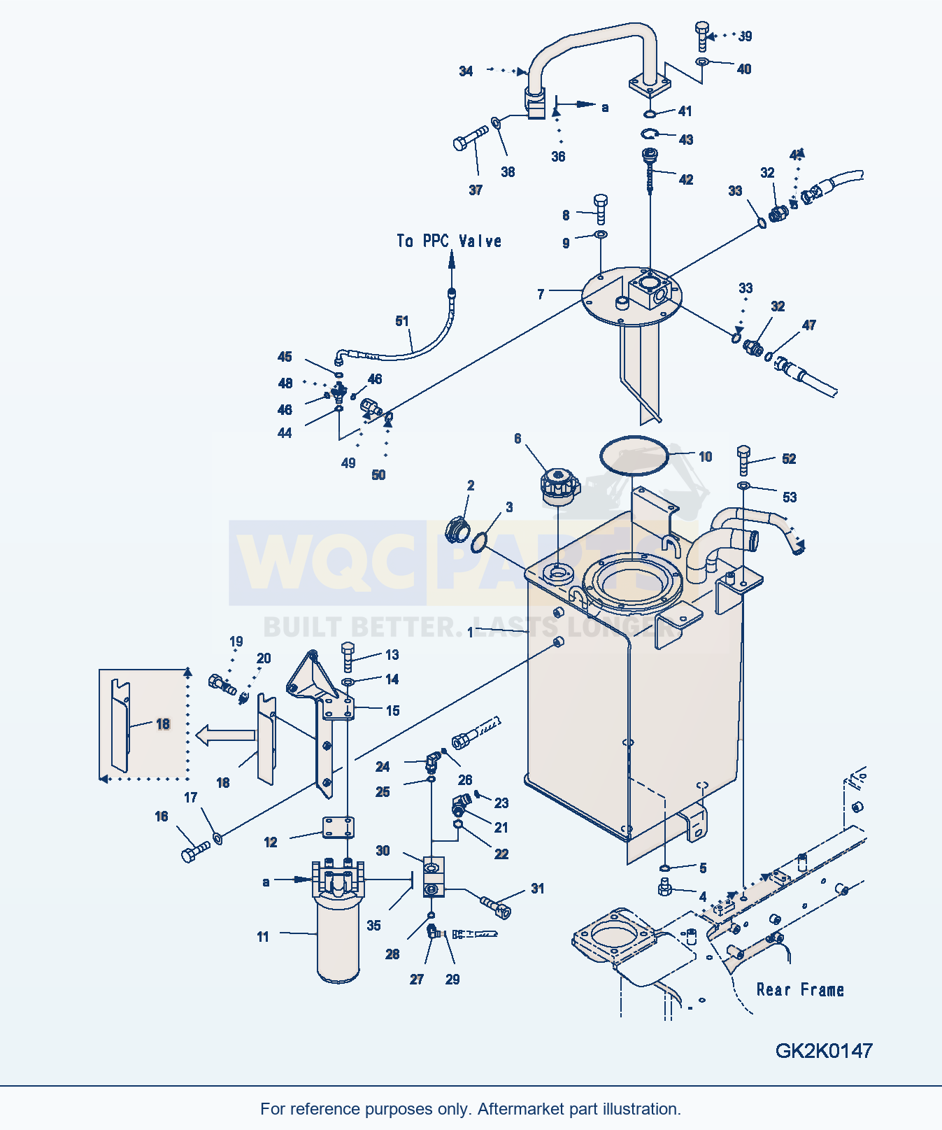 Komatsu WA200PZ-6 Hydraulic Oil Tank parts diagram