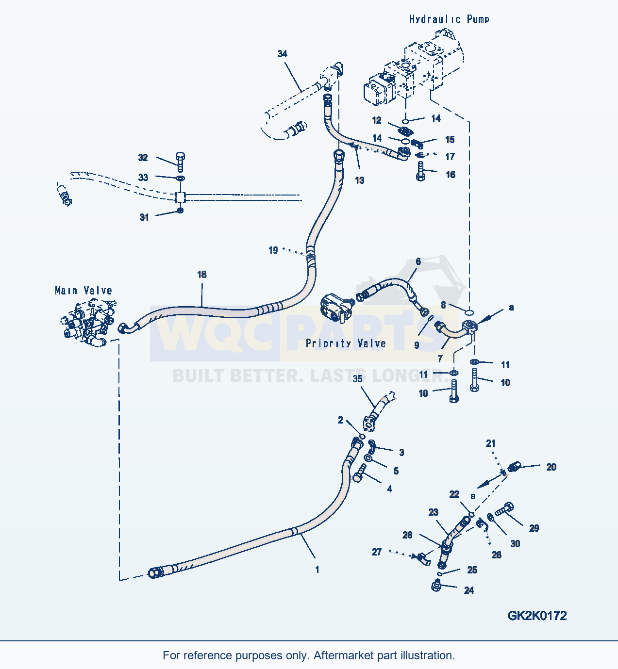 Komatsu WA200PZ-6 Hydraulic Piping (Drain Line Hose) parts diagram