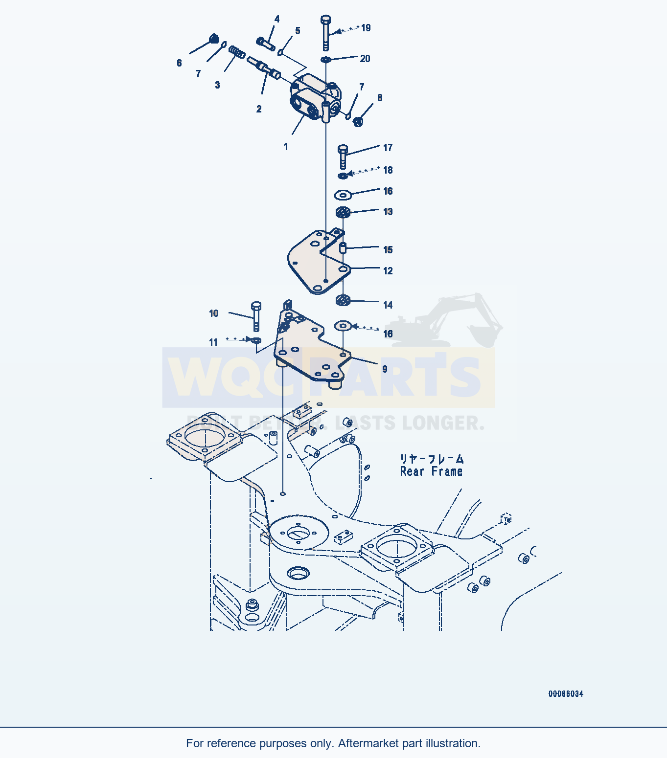 Komatsu WA200PZ-6 Steering Control Valve (Priority Valve) parts diagram