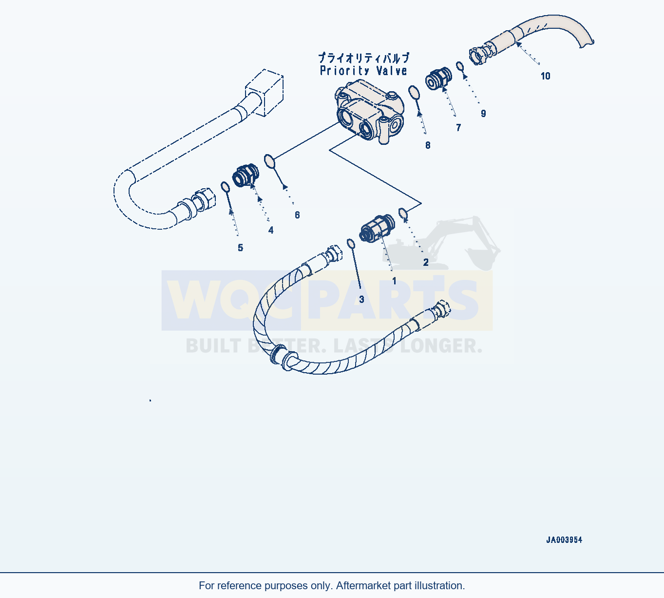 Komatsu WA200PZ-6 Steering Valve (Tee And Union) parts diagram