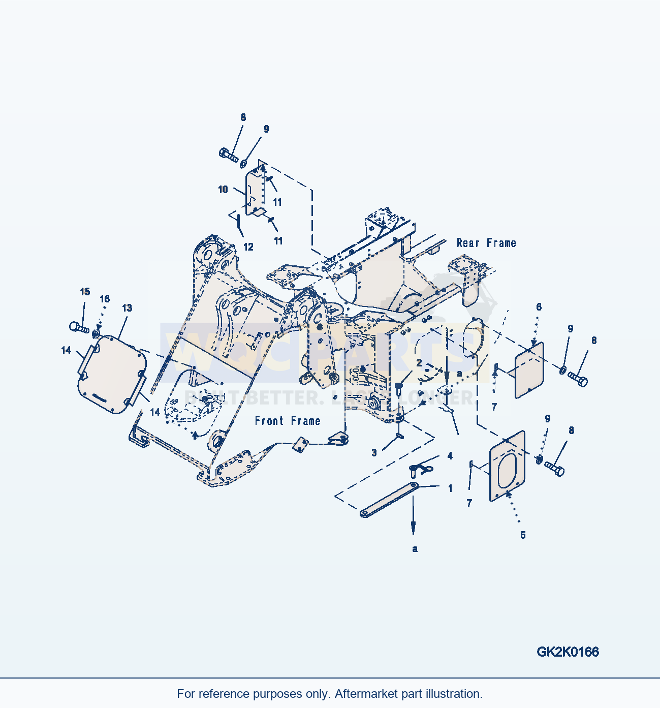 Komatsu WA200PZ-6 Articulate Lock Bar And Frame Cover parts diagram
