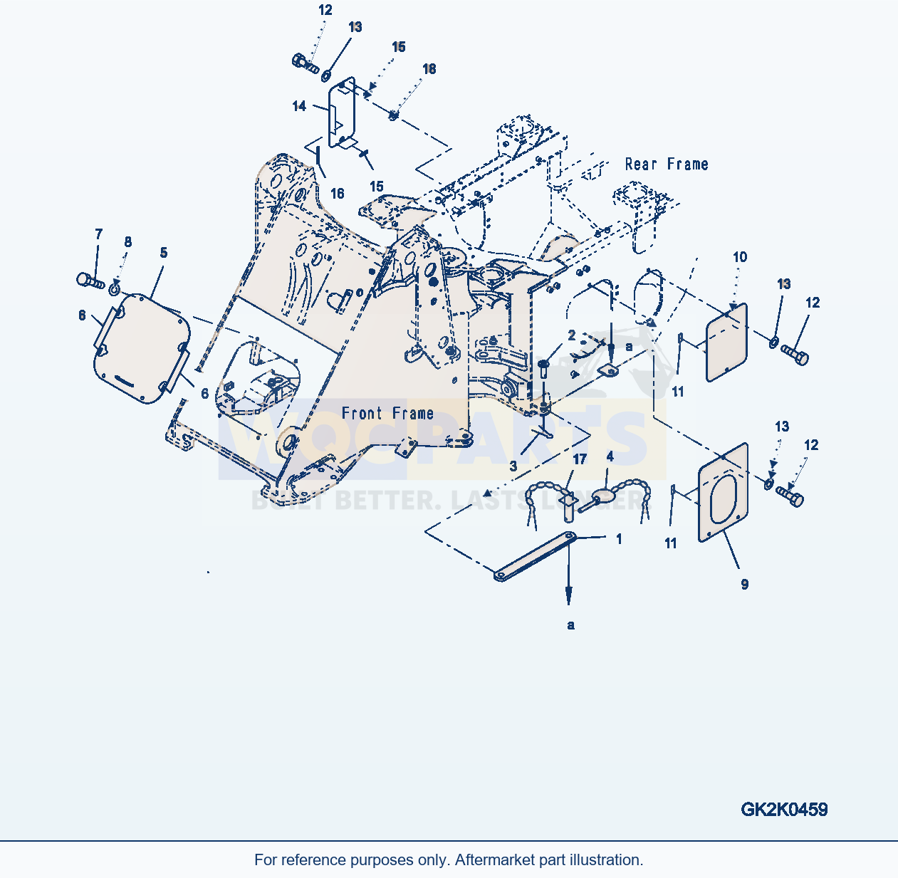 Komatsu WA200PZ-6 Bar Lock And Cover parts diagram