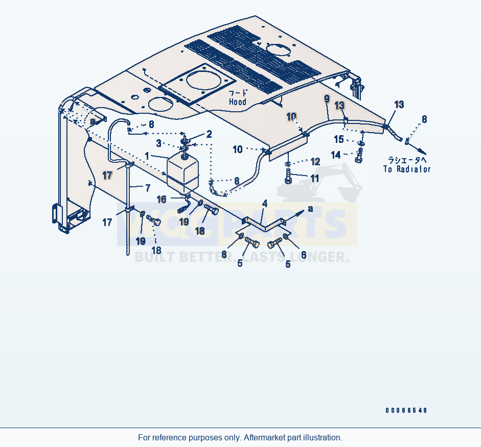 Komatsu WA200PZ-6 Hood (Radiator Piping) parts diagram