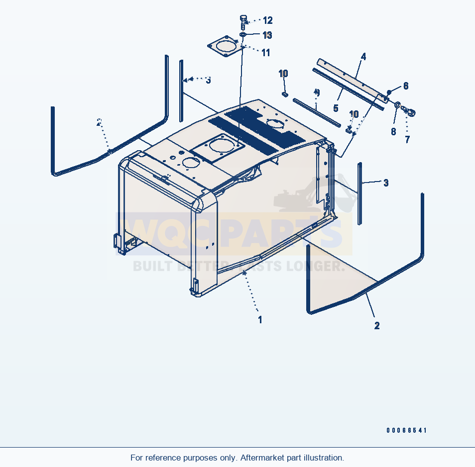 Komatsu WA200PZ-6 Hood parts diagram