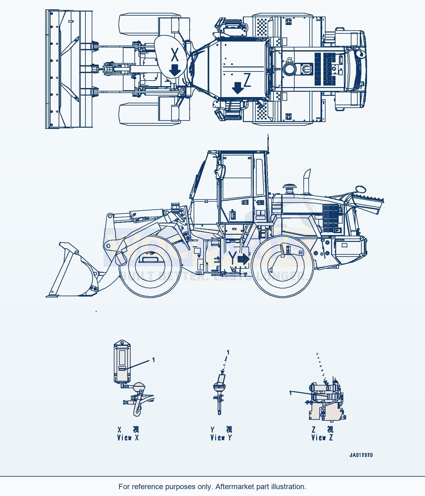 Komatsu WA200PZ-6 Hazard Level Plates (#70883-72377) parts diagram