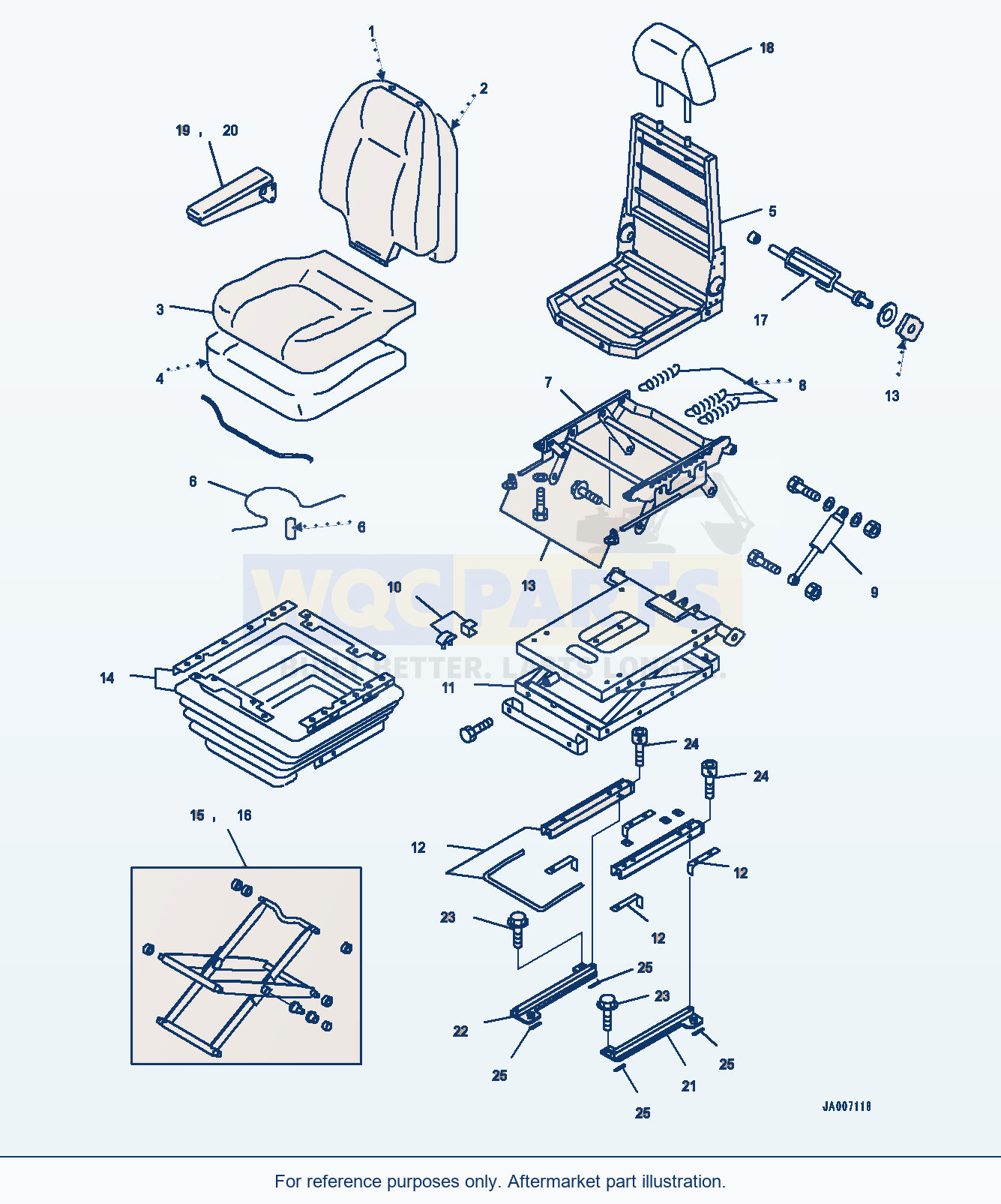 Komatsu WA200PZ-6 Operator'S Seat (#71023-) parts diagram