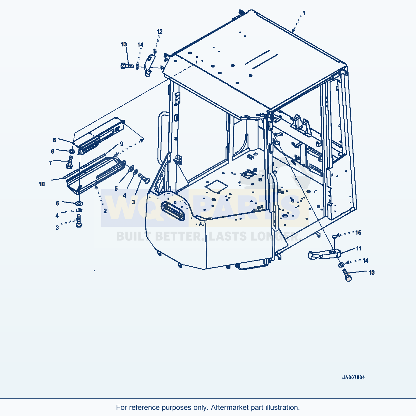 Komatsu WA200PZ-6 Rops Cab And Floor Frame Group, Cab (#71023-) parts diagram