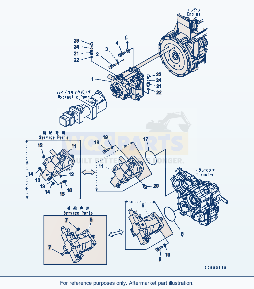 Komatsu WA200PZ-6 Hst Pump(#70001-) Serial 70001-70882 parts diagram