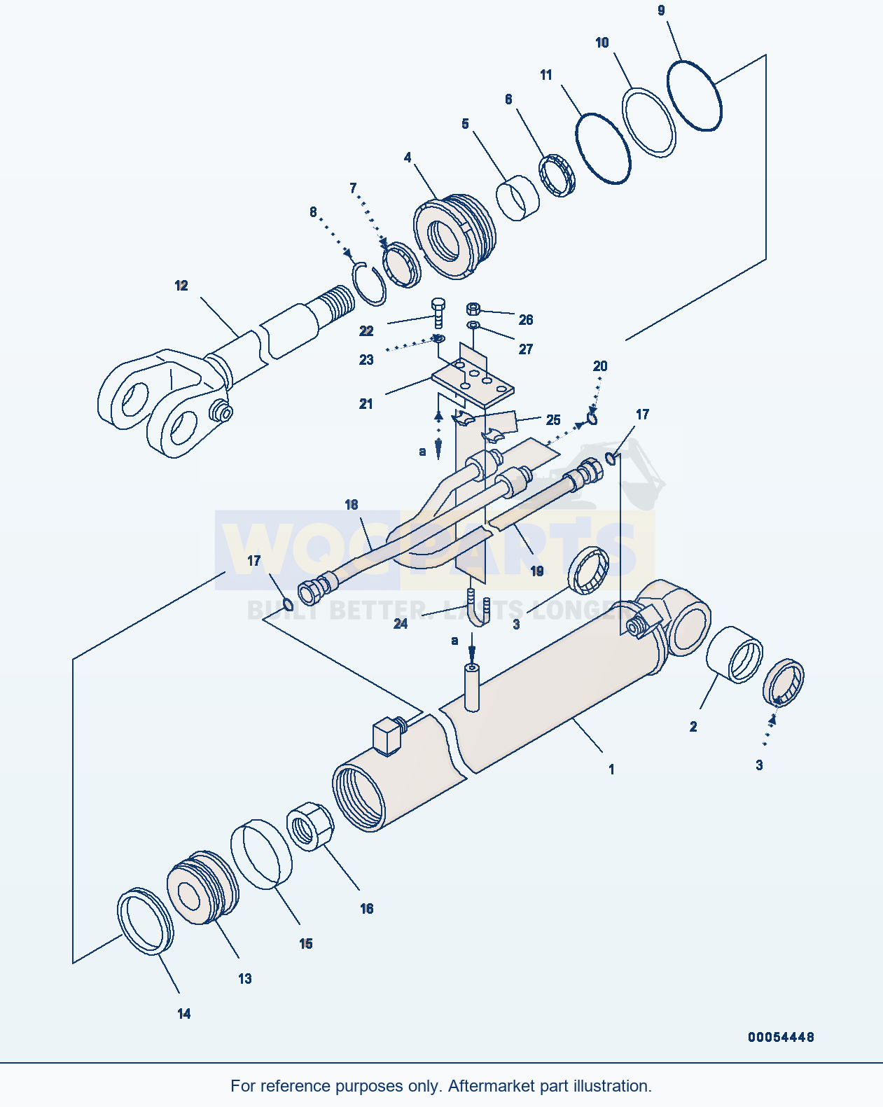 Komatsu WA200PZ-6 Boom Lift Cylinder (Cylinder Lhs) parts diagram