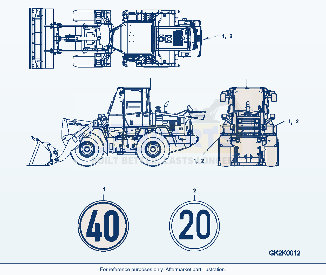 Komatsu WA200PZ-6 Decal Common Parts (Speed Limit) parts diagram