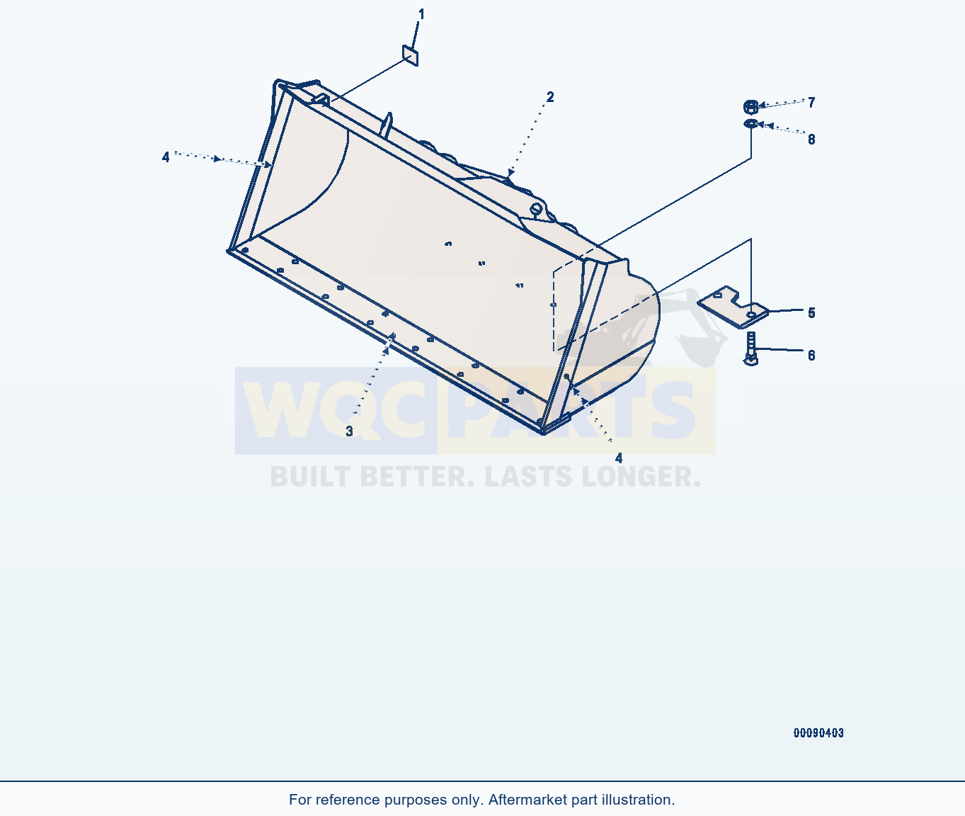 Komatsu WA200PZ-6 Bucket, 1.9m³ — Bucket (#70883-) parts diagram