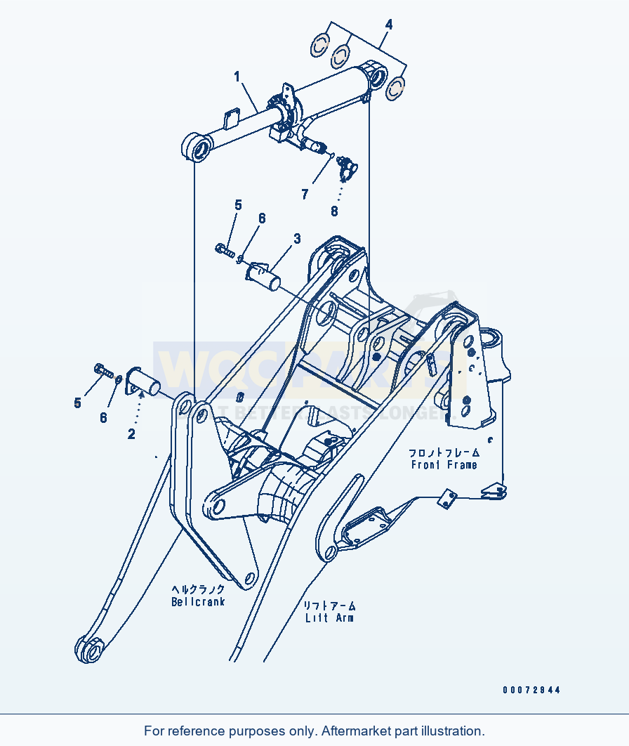 Komatsu WA200PZ-6 Bucket Cylinder(#70001-) Serial 70001-70882 parts diagram