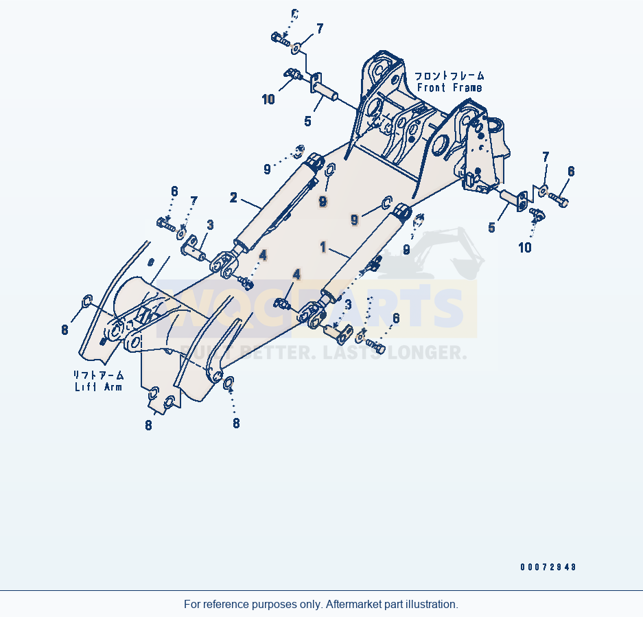 Komatsu WA200PZ-6 Lift Cylinder(#70001-) Serial 70001-70882 parts diagram
