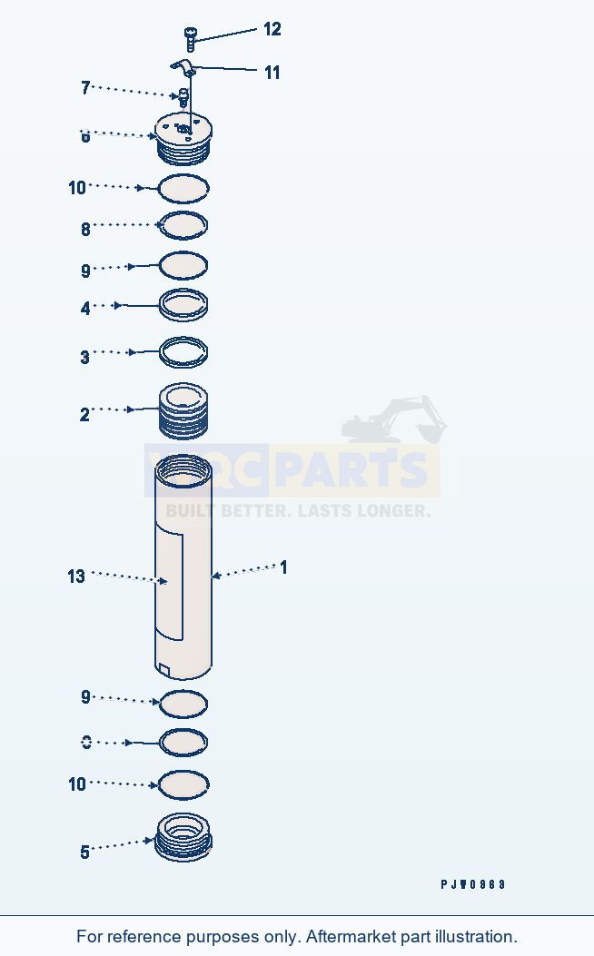 Komatsu WA200PZ-6 Accumulator (Inner Parts) (For E.C.S.S.) parts diagram