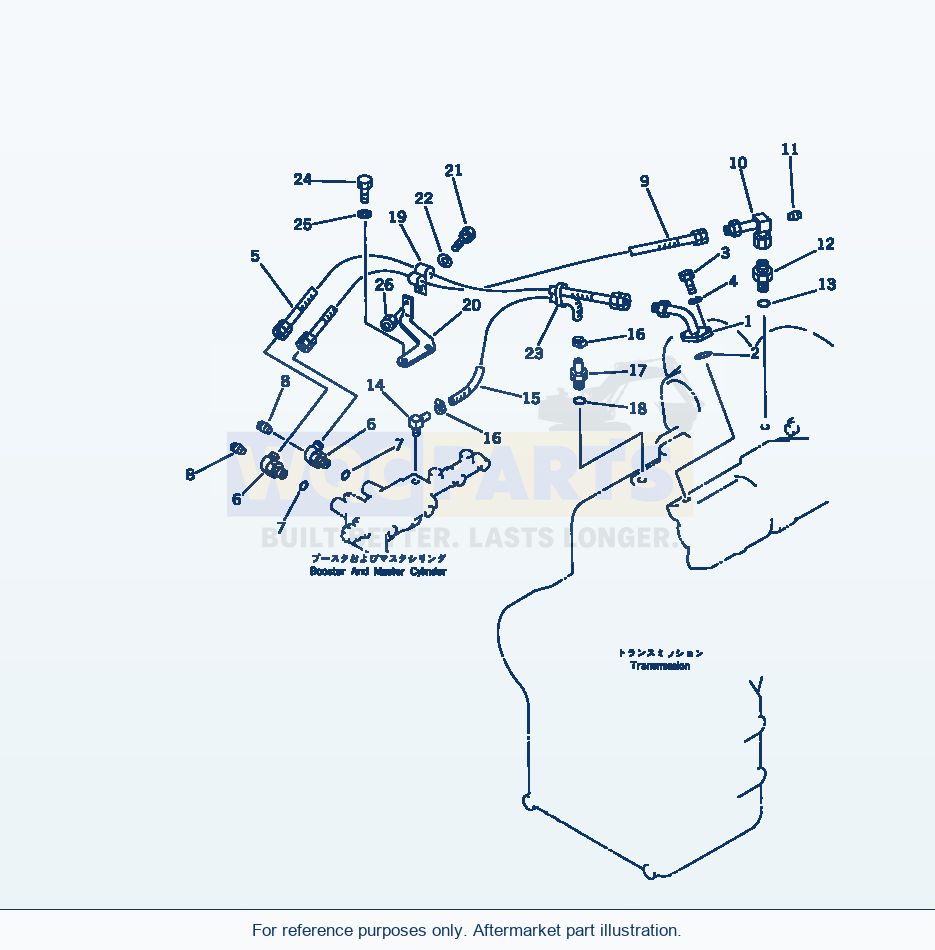 Komatsu WA250-1 Booster Oil Piping parts diagram