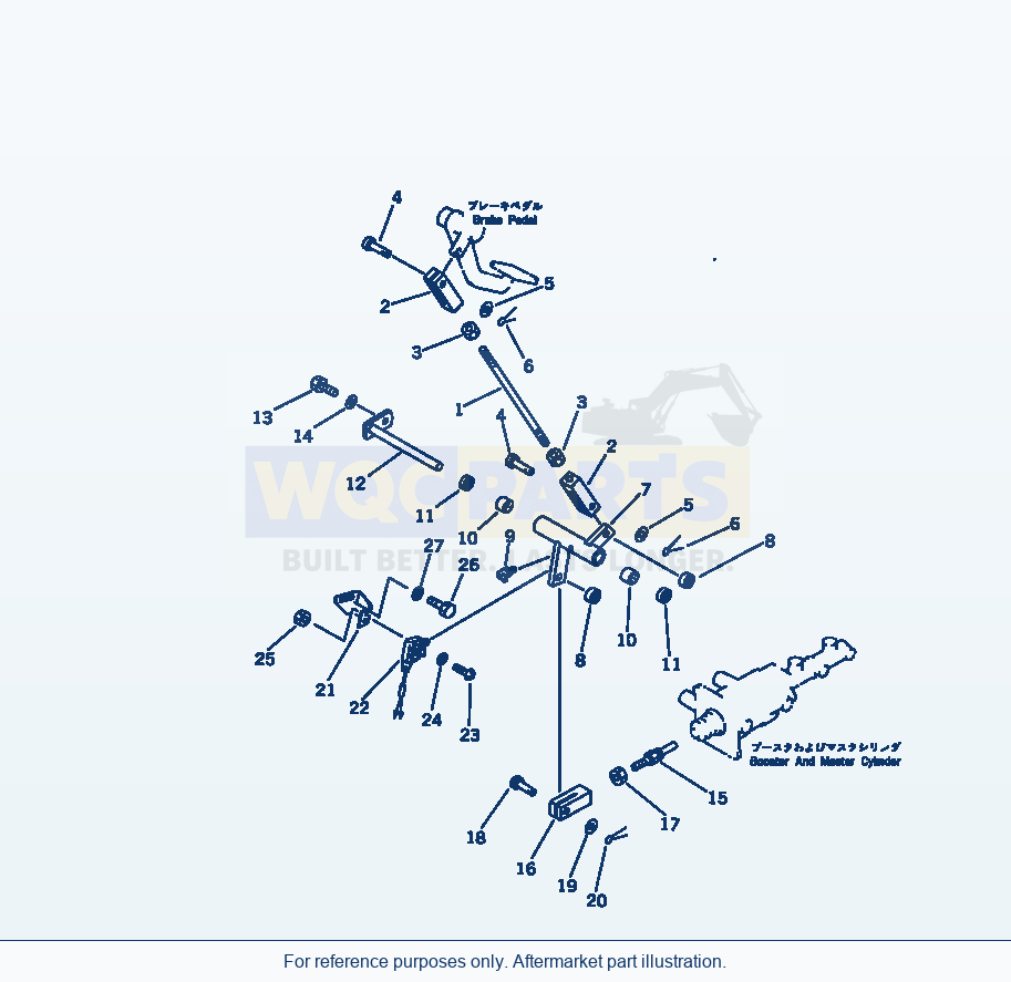 Komatsu WA250-1 Brake Pedal And Linkage parts diagram