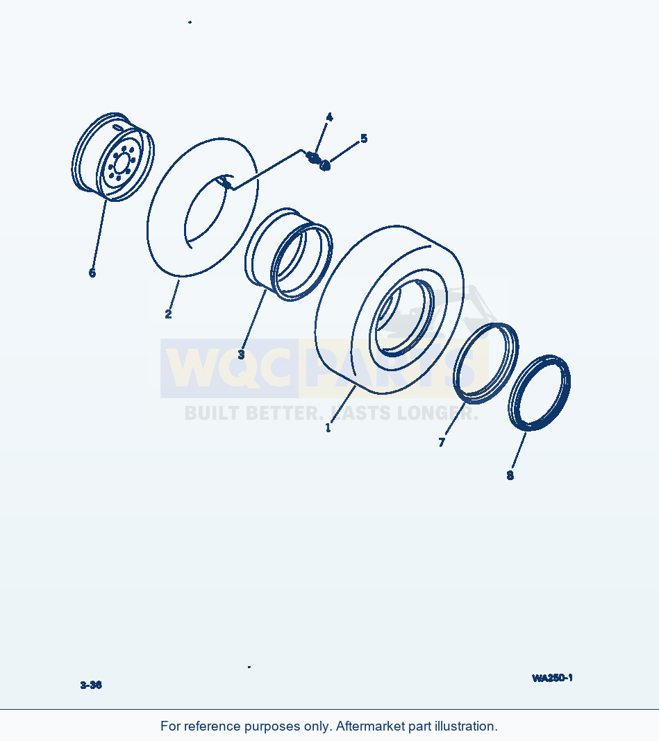 Komatsu WA250-1 Wheel And Tire parts diagram