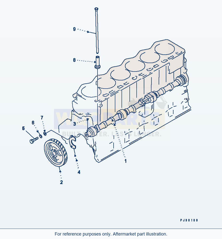 Komatsu WA250-1 Camshaft And Tappet parts diagram