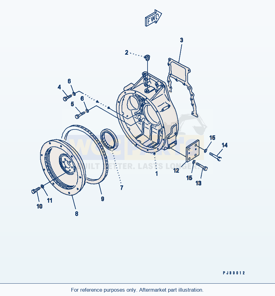 Komatsu WA250-1 Flywheel And Flywheel Housing(#92028-) parts diagram