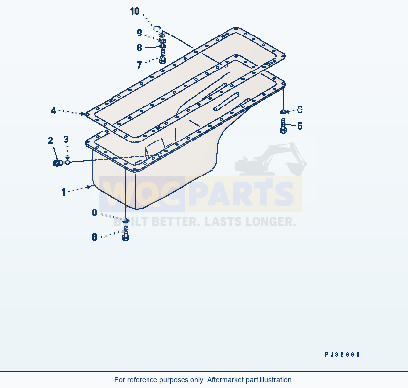 Komatsu WA250-1 Oil Pan (Without Oil Level Sensor) parts diagram
