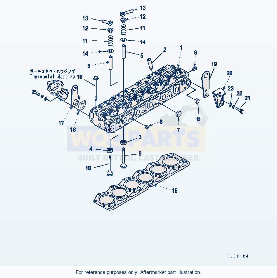 Komatsu WA250-1 Cylinder Head parts diagram