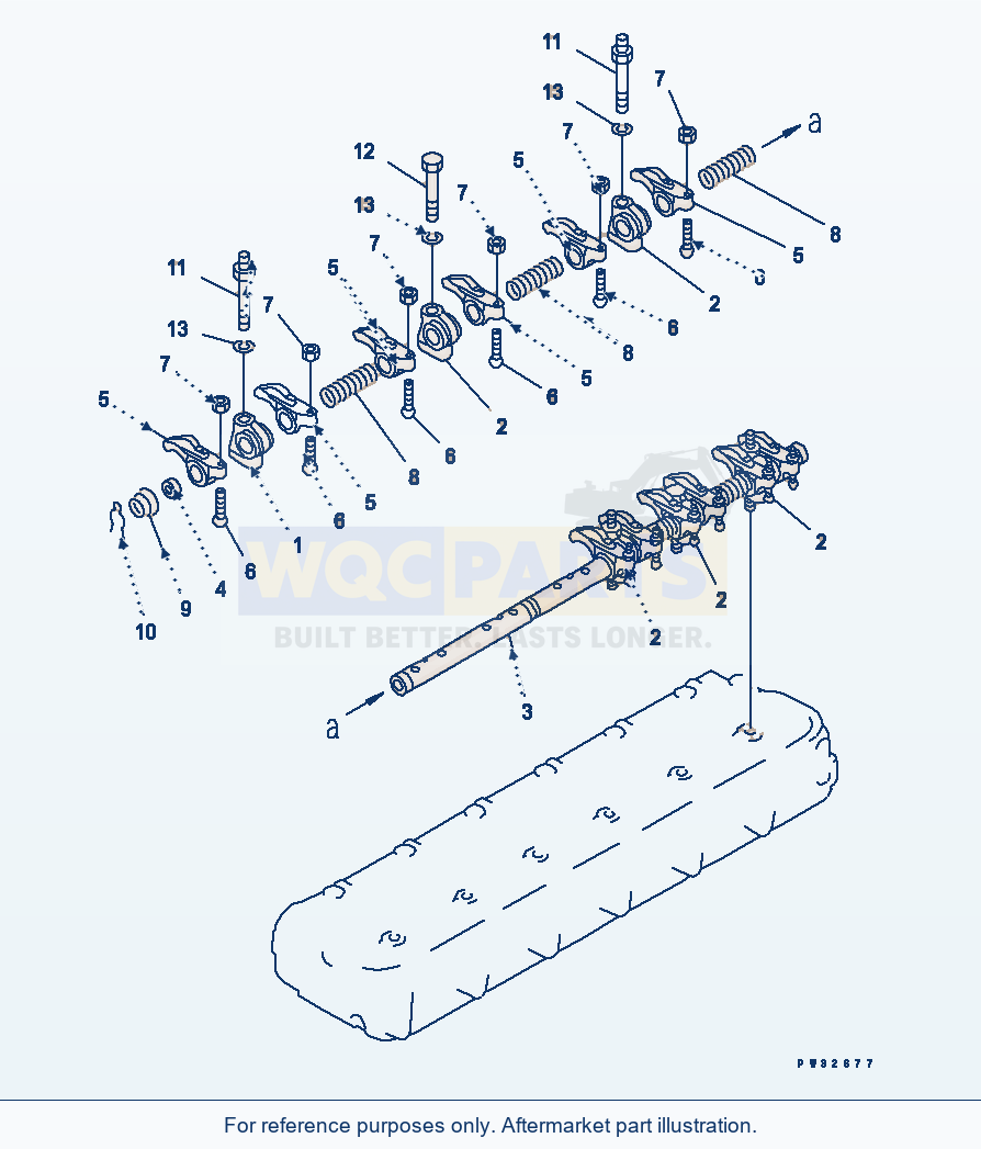 Komatsu WA250-1 Rocker Arm parts diagram